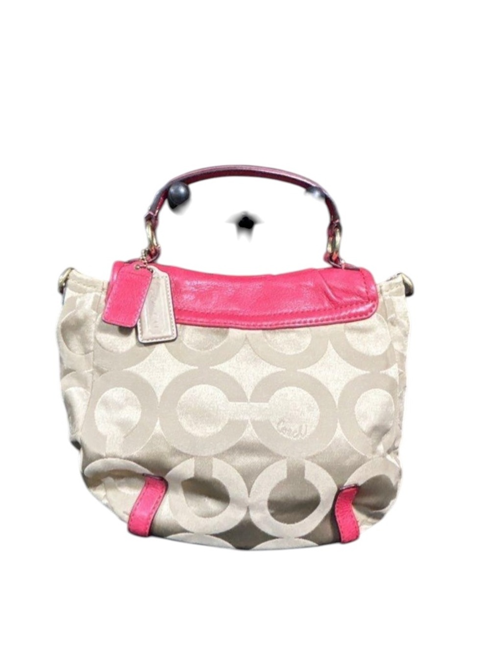 Coach Red Leather & Signature Canvas Madison Annabelle Shoulder Bag Satchel - Picture 4 of 10